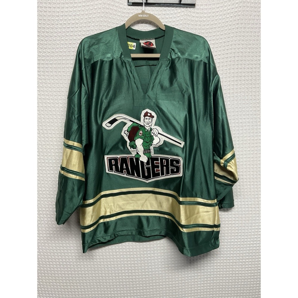 Vintage Rangers-Front 12-Back Hockey Jersey Shirt K1 Sportswear Green Men's M